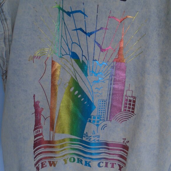 vintage Jordache Studio Acid Wash Jeans Jacket Mens Size M Grey - Picture 6 of 7